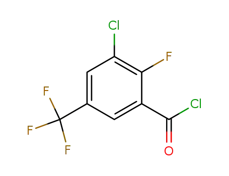 Molecular Structure of 261763-03-5 (3-CHLORO-2-FLUORO-5-(TRIFLUOROMETHYL)BENZOYL CHLORIDE)