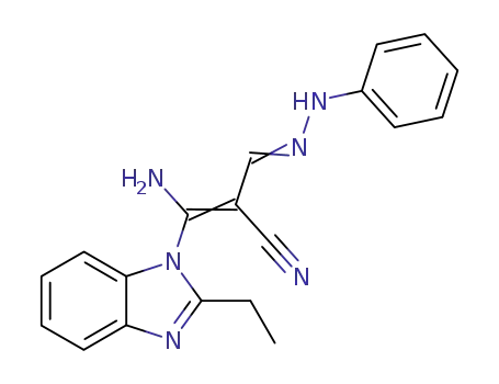 2-Propenenitrile,
3-amino-3-(2-ethyl-1H-benzimidazol-1-yl)-2-[(phenylhydrazono)methyl]-,
(Z,E)-
