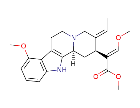 Molecular Structure of 173102-63-1 ((E)-2-[(2S,12bS)-3-Eth-(Z)-ylidene-8-methoxy-1,2,3,4,6,7,12,12b-octahydro-indolo[2,3-a]quinolizin-2-yl]-3-methoxy-acrylic acid methyl ester)