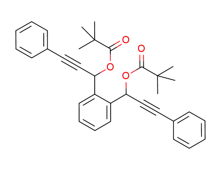 Molecular Structure of 1113009-64-5 (2,2-dimethyl-propionic acid 1-{2-[1-(2,2-dimethyl-propionyloxy)-3-phenyl-prop-2-ynyl]-phenyl}-3-phenyl-prop-2-ynyl ester)
