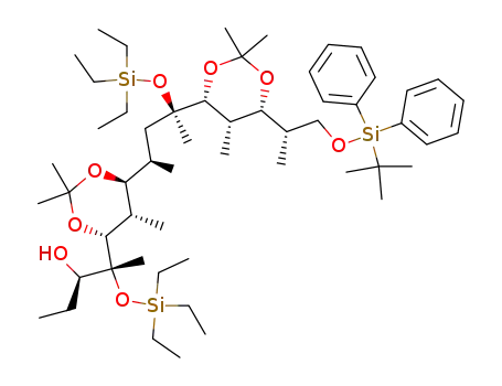 1-O-t-butyldiphenylsilyl-2,4,7,8,10,14,15-heptadeoxy-3,5:9,11-di-O-isopropylidene-2,4,6,8,10,12-hexa-C-methyl-6,12-di-O-triethylsilyl-D-arabino-D-gluco-L-ido-pentadecitol