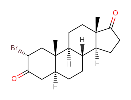 Molecular Structure of 28507-01-9 (2α-bromo-5α-androstane-3,17-dione)