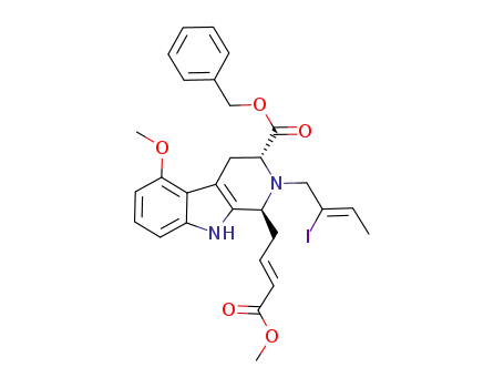 (1S,3R)-benzyl 2-((Z)-2-iodobut-2-enyl)-5-methoxy-1-((E)-4-methoxy-4-oxobut-2-enyl)-2,3,4,9-tetrahydro-1H-pyrido[3,4-b]indole-3-carboxylate