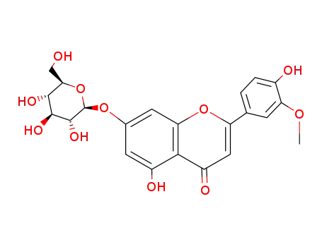 Molecular Structure of 28543-47-7 (4H-1-Benzopyran-4-one,7-(b-D-galactopyranosyloxy)-5-hydroxy-2-(4-hydroxy-3-methoxyphenyl)-)
