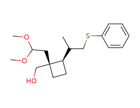 Cyclobutanemethanol,
1-(2,2-dimethoxyethyl)-2-[1-methyl-2-(phenylthio)ethyl]-