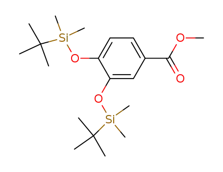 Molecular Structure of 134178-06-6 (Benzoic acid, 3,4-bis[[(1,1-dimethylethyl)dimethylsilyl]oxy]-, methyl ester)