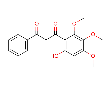 Molecular Structure of 6959-90-6 (1-(6-hydroxy-2,3,4-trimethoxyphenyl)-3-phenylpropane-1,3-dione)