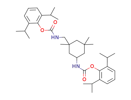 Molecular Structure of 1266554-86-2 (3-((2,6-diisopropylphenoxy)carbonylamino-methyl)-3,5,5-trimethylcyclohexyl carbamic acid (2,6-diisopropylphenyl) ester)