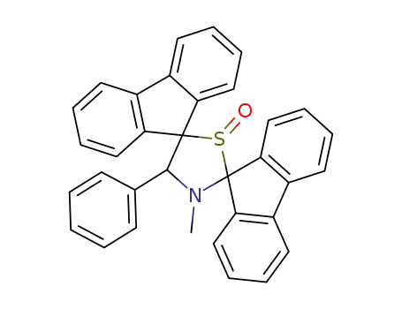 Molecular Structure of 76256-17-2 (3'-methyl-4'-phenylfluorene-9-spiro-2'-(1',3'-thiazolidine)-5'-spiro-9-fluorene 1'-oxide)