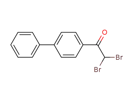 Molecular Structure of 28179-30-8 (1‐([1,1'‐biphenyl]‐4‐yl)‐2,2‐dibromoethan‐1‐one)