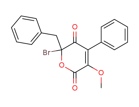 6-bromo-3-methoxy-4-phenyl-6-(phenylmethyl)-2H-pyran-2,5(6H)-dione