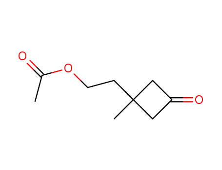 Molecular Structure of 113994-97-1 (Cyclobutanone, 3-[2-(acetyloxy)ethyl]-3-methyl-)