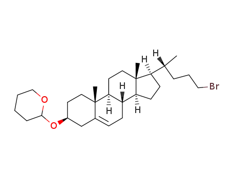 2-[(3S,8S,9S,10R,13R,14S,17R)-17-((R)-4-Bromo-1-methyl-butyl)-10,13-dimethyl-2,3,4,7,8,9,10,11,12,13,14,15,16,17-tetradecahydro-1H-cyclopenta[a]phenanthren-3-yloxy]-tetrahydro-pyran
