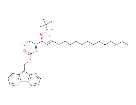 Molecular Structure of 149035-77-8 (3-O-(TERT-BUTYLDIMETHYLSILYLOXY)-2-FMOC-ERYTHRO-SPHINGOSINE)
