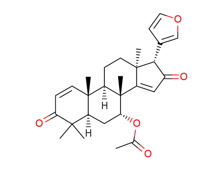 Molecular Structure of 26241-51-0 ((13α,17α)-7α-Acetoxy-21,23-epoxy-4,4,8-trimethyl-24-nor-5α-chola-1,14,20,22-tetrene-3,16-dione)