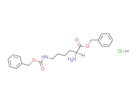 Molecular Structure of 6366-70-7 (L-Lysine,N6-[(phenylmethoxy)carbonyl]-, phenylmethyl ester, hydrochloride (1:1))
