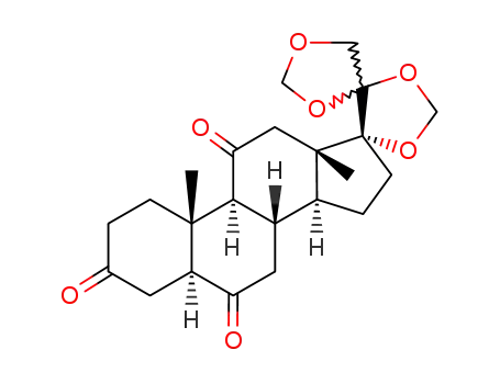 Molecular Structure of 55701-21-8 ((20Ξ)-17,20;20,21-bis-methylenedioxy-5α-pregnane-3,6,11-trione)