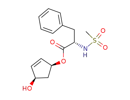 Molecular Structure of 63603-18-9 ((-)-4(R)-hydroxy-2-cyclopenten-1(S)-yl N-mesyl-(S)-phenylalaninate)