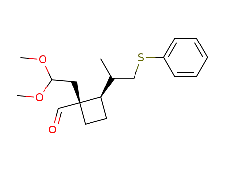 Cyclobutanecarboxaldehyde,
1-(2,2-dimethoxyethyl)-2-[1-methyl-2-(phenylthio)ethyl]-