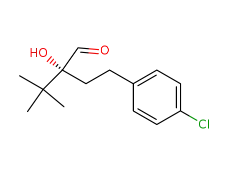 Molecular Structure of 120687-96-9 ((R)-2-[2-(4-Chloro-phenyl)-ethyl]-2-hydroxy-3,3-dimethyl-butyraldehyde)