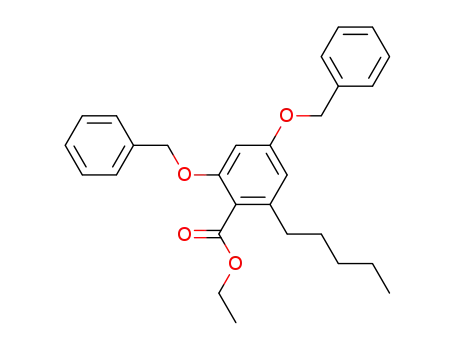 Molecular Structure of 104307-49-5 (ethyl 2,4-dibenzyloxy-6-pentylbenzoate)