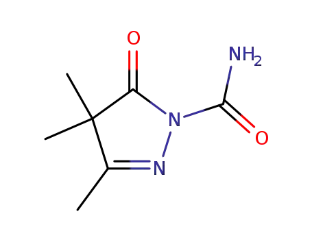 Molecular Structure of 82544-97-6 (3,4,4-Trimethyl-5-oxo-4,5-dihydro-pyrazole-1-carboxylic acid amide)