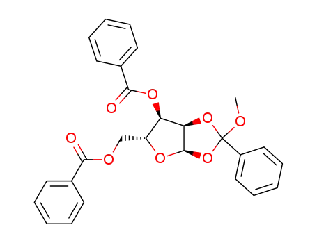 Molecular Structure of 58510-41-1 (di-O-benzoyl-1,2-O-(α-methoxybenzylidene)-α-D-ribofuranose)