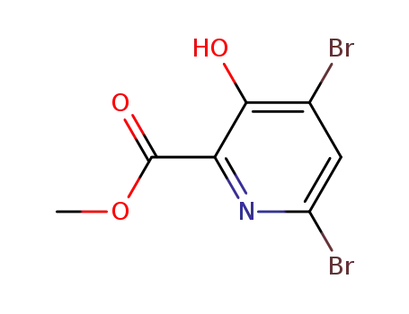 Molecular Structure of 321596-55-8 (4,6-Dibromo-3-hydroxypyridine-2-carboxylic acid methyl ester)
