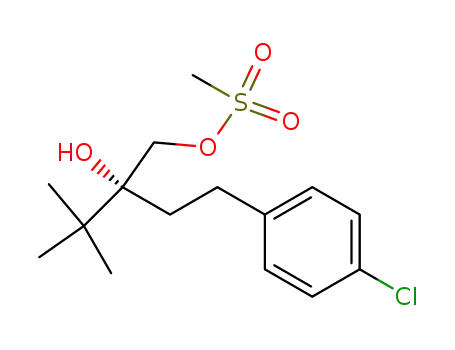 Molecular Structure of 120687-98-1 (Methanesulfonic acid (R)-2-[2-(4-chloro-phenyl)-ethyl]-2-hydroxy-3,3-dimethyl-butyl ester)