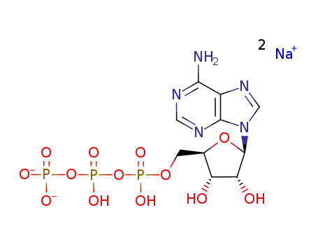 Molecular Structure of 606-67-7 (Adenosine 5-(tetrahydrogen triphosphate), tetrasodium salt)