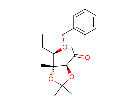 Molecular Structure of 105544-93-2 (5-O-benzyl-1,6,7-trideoxy-3,4-O-isopropylidene-4-C-methyl-keto-D-arabino-2-heptulose)