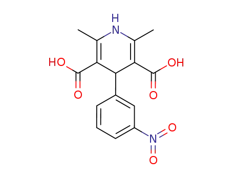 Molecular Structure of 74936-81-5 (2,6-dimethyl-4-(3-nitrophenyl)-1,4-dihydropyridine-3,5-dicarboxylic acid)