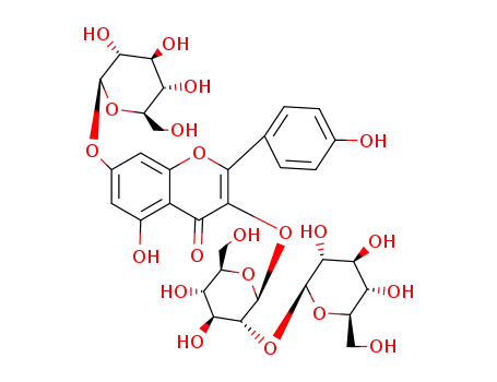 Molecular Structure of 55136-76-0 (Kaempferol 3-sophoroside-7-glucoside)