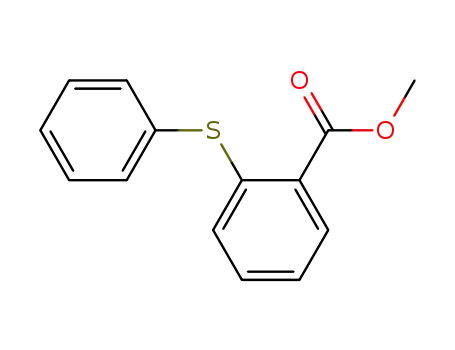 Molecular Structure of 67373-13-1 (Benzoic acid, 2-(phenylthio)-, methyl ester)
