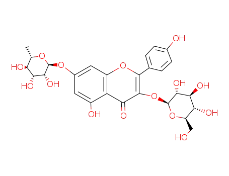 Molecular Structure of 2392-95-2 ((2S,3R,4S,5R,6R)-2-[3,5-dihydroxy-2-(4-hydroxyphenyl)-7-[(2S,3R,4R,5S, 6S)-3,4,5-trihydroxy-6-methyl-oxan-2-yl]oxy-chroman-3-yl]oxy-6-(hydrox ymethyl)oxane-3,4,5-triol)