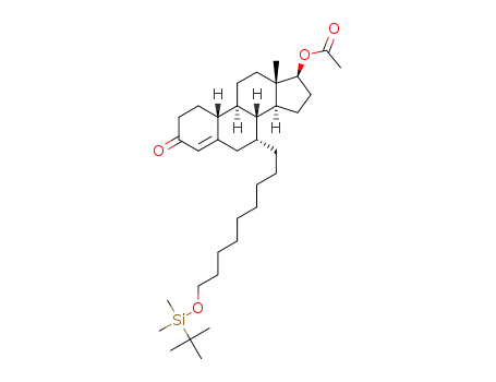 Molecular Structure of 875573-60-7 (7α-[9-(tert-butyldimethylsiloxy)nonyl]estr-4-ene-17β-acetate-3-one)