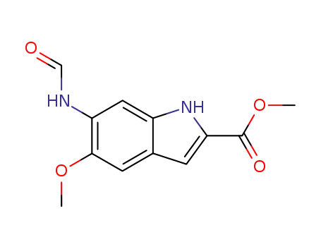 Molecular Structure of 78939-35-2 (6-Formylamino-5-methoxy-1H-indole-2-carboxylic acid methyl ester)