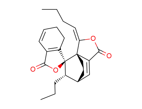 Molecular Structure of 81957-73-5 ((3E,3aS,4S)-3-Butylidene-5,6,6',7'-tetrahydro-5β-propylspiro[3H-3aα,6α-ethanoisobenzofuran-4(1H),1'(3'H)-isobenzofuran]-1,3'-dione)