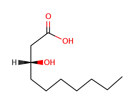 Molecular Structure of 19525-80-5 (3-(R)-Hydroxydecanoic acid)