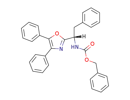 Molecular Structure of 84758-90-7 (2-<1-<N-<(phenylmethoxy)carbonyl>amino>-2-phenylethyl>-4,5-diphenyloxazole)