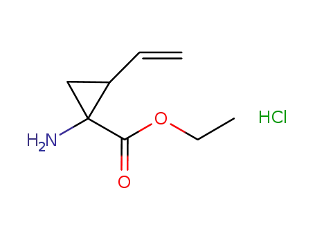 Molecular Structure of 259214-56-7 (Cyclopropanecarboxylic acid, 1-amino-2-ethenyl-, ethyl ester, hydrochloride (1:1), (1R,2S)-)