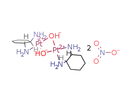 Molecular Structure of 82398-34-3 (Diaquo[(1R,2R)-1,2-cyclohexanediaMine]platinuM DiMer Dinitrate)