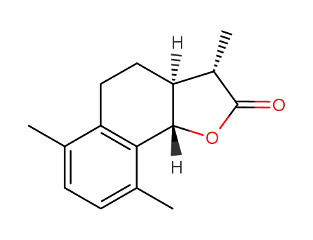 Molecular Structure of 478-58-0 ((3S,3aβ,9bα)-3a,4,5,9b-Tetrahydro-3β,6,9-trimethylnaphtho[1,2-b]furan-2(3H)-one)