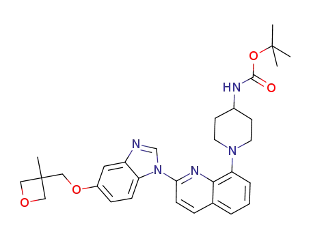 tert-butyl (1-(2-(5-((3-methyloxetan-3-yl)methoxy)-1H-benzo[d]imidazol-1-yl)quinolin-8-yl)piperidin-4-yl)carbamate
