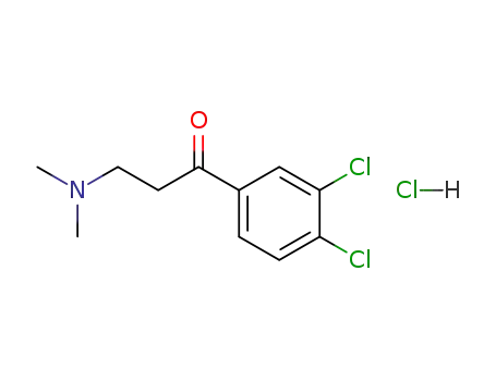 Molecular Structure of 75144-12-6 (1-(3,4-DICHLOROPHENYL)-3-DIMETHYLAMINO-1-PROPANONE HCL)