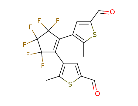 Molecular Structure of 154566-75-3 (2-Thiophenecarboxaldehyde,
4,4'-(3,3,4,4,5,5-hexafluoro-1-cyclopentene-1,2-diyl)bis[5-methyl-)
