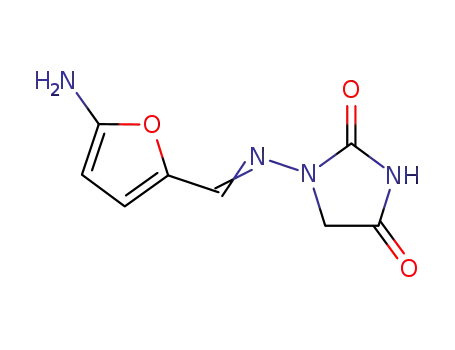 Molecular Structure of 21997-21-7 (1-(((5-amino-2-furanyl)methylene)amino)-2,4-imidazolidinedione)