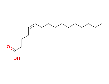 Molecular Structure of 7056-90-8 ((5Z)-hexadec-5-enoic acid)