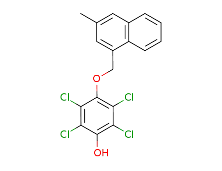 Molecular Structure of 112740-51-9 (Phenol, 2,3,5,6-tetrachloro-4-[(3-methyl-1-naphthalenyl)methoxy]-)