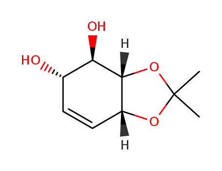 Molecular Structure of 139013-60-8 ((1S,2R,3R,4R)-3,4-O-Isopropylidenecyclohex-5-ene-1,2,3,4-tetraol)
